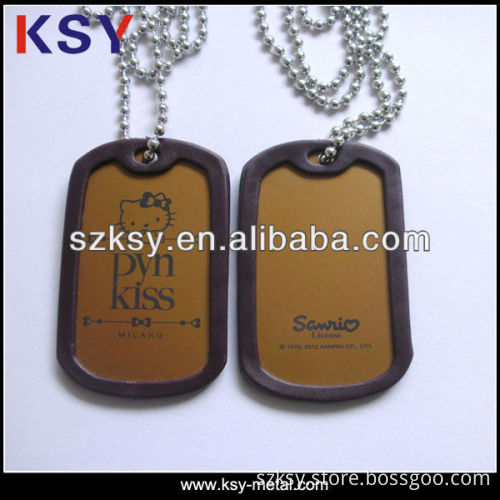 PYN KISS metal Dog ID Tag with rubber case